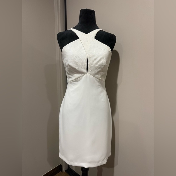 Halston Heritage White Mini Dress - Picture 1 of 8